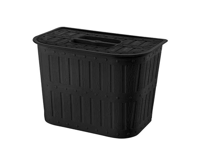 Hängeeimer m. Deckel, schwarz