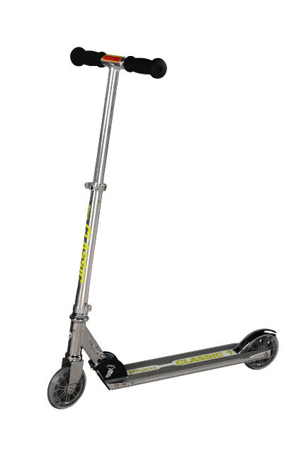 JD Bug Street-Roller klappbar Straßen-Scooter Classic 1 silberfarben Tretroller bis 100kg belastbar Cityroller Scooter Kick-Scooter Roller