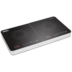 WKM Doppel-Induktionskochfeld 2000W + 1500W in schwarz/silberfarben, Digitaldisplay, Soft-Touch Steuerung Küche Haushalt