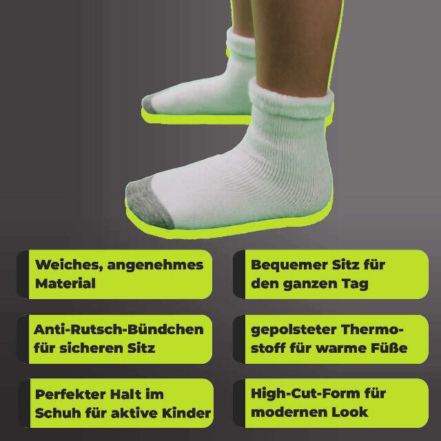 Athletech 6 Paar Thermo Socken für Kinder 2-4 Jahre mit Bündchen bis Gr. 34 Kinderthermosocken Kindersocken Thermosocken Socken Socks