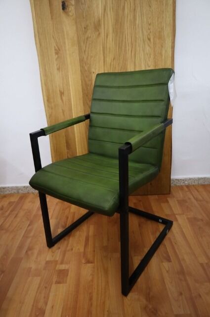 Esszimmerstuhl Stuhl +ECHT LEDER + Metall Gestell