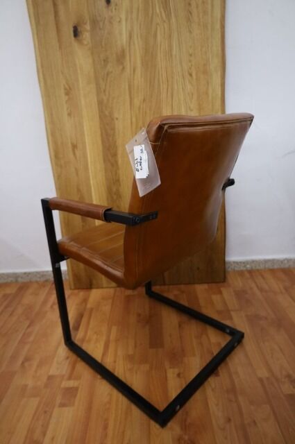 Esszimmerstuhl Stuhl +ECHT LEDER + Metall Gestell