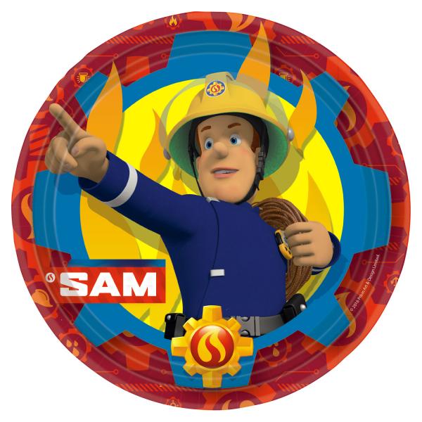 Feuerwehrmann Sam 2017 - Pappteller 23cm, 8 St&uuml;ck