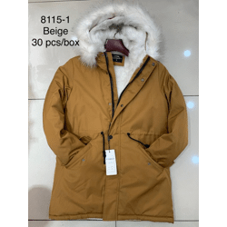 Herren Herbst Winter Jacke Parka  lang mit innen Fell und Kapuze # 8115