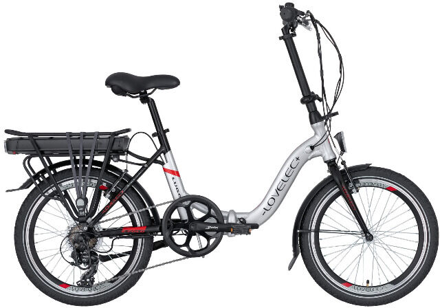 LOVELEC Lugo Silber Klapp E-Bike 10Ah Batterie Klappfahrrad Outdoor Campingfahrrad Elektrofahrrad Bike Fahrrad Klapprad Faltrad Faltbike