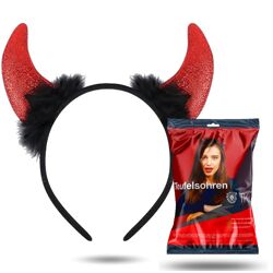 Teufelsohren Kopfbedeckung Teufelshörner Teufel Accessoire zu Kost?m Damen & Kinder an Fasching & Karneval & Halloween