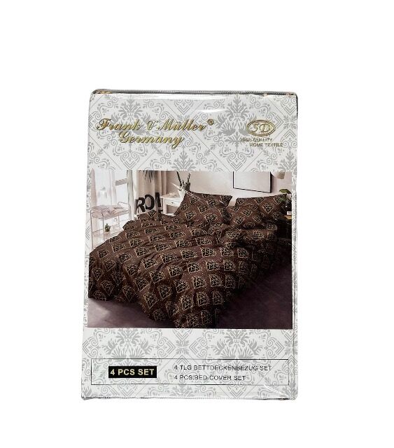 Bettwäsche 4-Teilig für 2 Personen, Kissen + Decken + Bettbezug