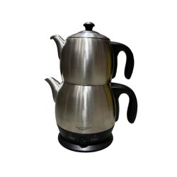 Teekocher, Caymatik GLAS oder Edelstahl Aufsatz, Türkische Teemaschine, Teegerät, Wasserkocher mit Teekocher