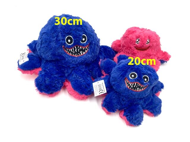 Oktopus Plüschtier doppelseitiges Flip, 30cm, blue/pink