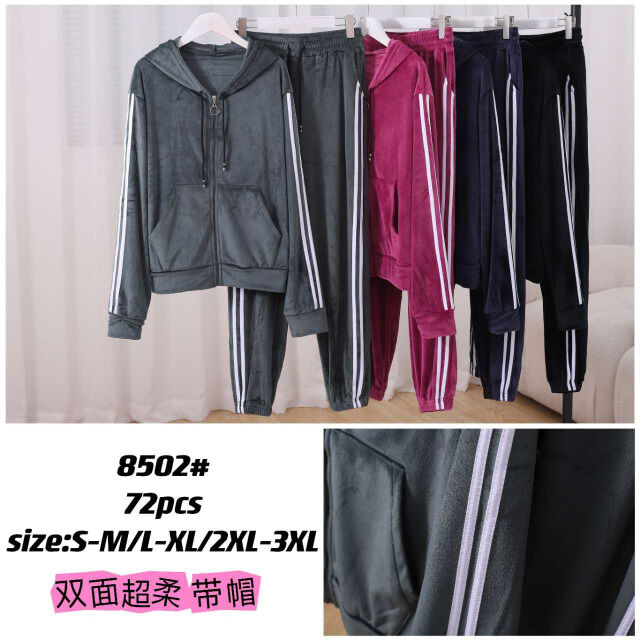 Damen Jogging Freizeit Anzüge mit Kapuze Gr. S-3XL