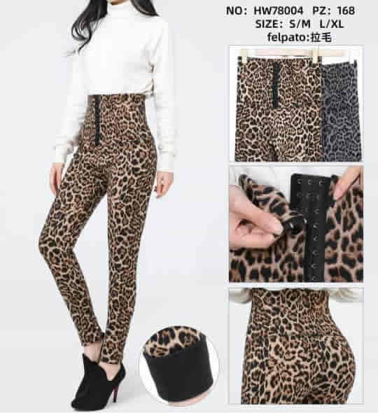 Modische Damen Leggins Hosen Leoparden Look Mix