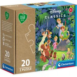 Clementoni 24774 - Dschungel-Buch & Peter Pan - 2 x 20 Teile Puzzle - Play for Future