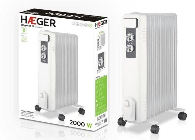 Heizkörper, Elektrischer Öl Radiator, 9 Lamellen, 2000 Watt