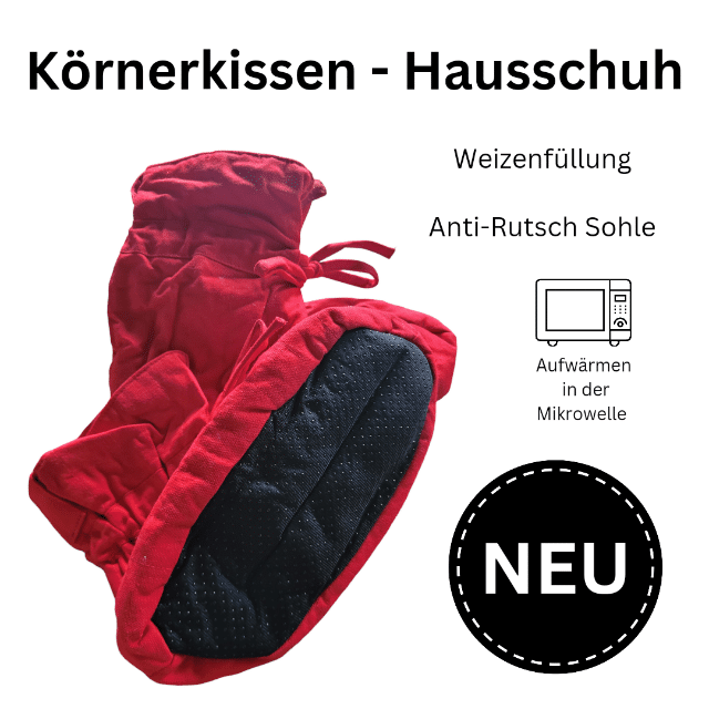 20x Körnerkissen-Hausschuhe, Universalgröße, rot, warme Füße, bequem