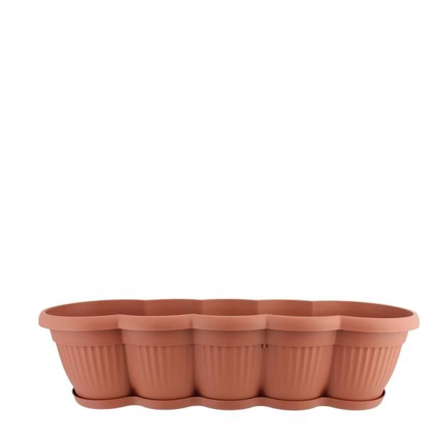 Blumenkasten KRETA, 17x60x19cm Terracotta