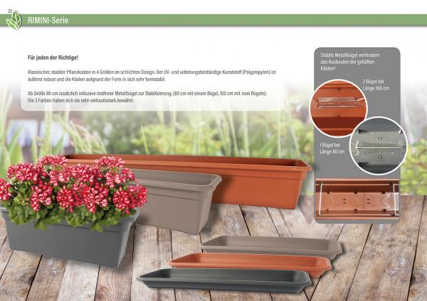 Blumenkasten RIMINI 100 cm, Taupe