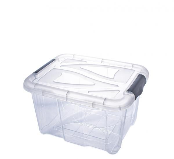 Box HAMBURG mit Deckel 17L 23x40x32cm Transparent