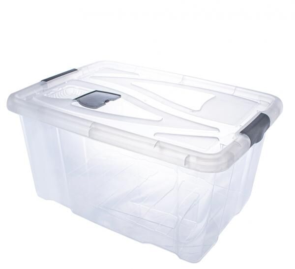 Box HAMBURG mit Deckel 60 L 29x62x45cm Transparent