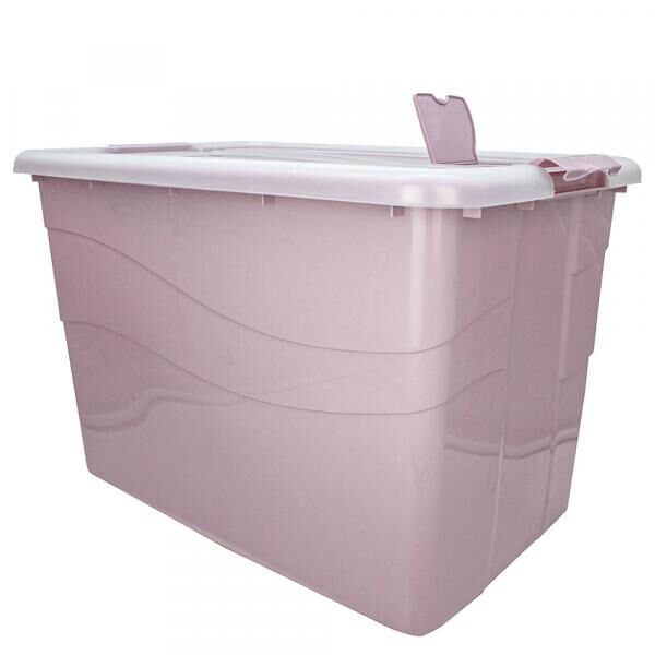 Box HAMBURG mit Deckel+Rollen, 80 L, pastellrosa