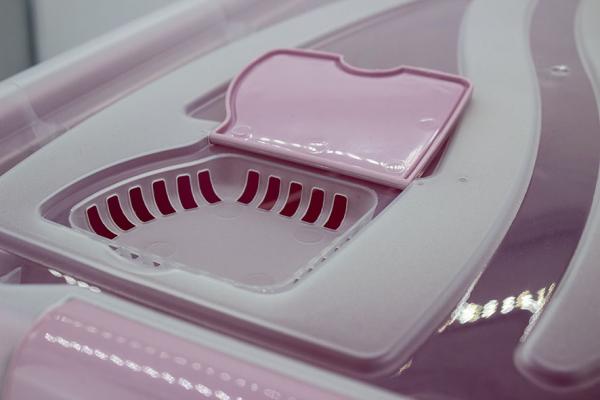 Box HAMBURG mit Deckel+Rollen, 80 L, pastellrosa