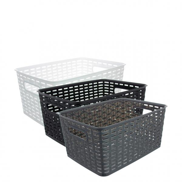 Korb, Flechtoptik, 15 x 33 x 24 cm, 10 Liter,