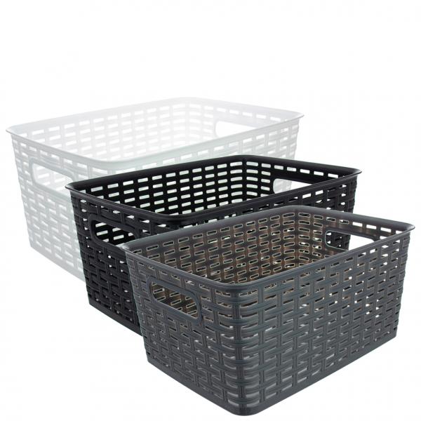 Korb, Flechtoptik, 19 x 39 x 29 cm, 18 Liter,