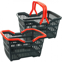 Korb/Einkaufskorb m. klappb. Henkel, 23x39,5x28cm,