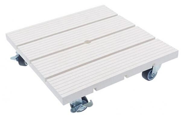 Pflanzenroller, WPC, eckig, 30 x 30 cm, Weiss mel.