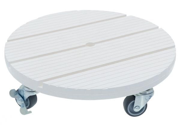 Pflanzenroller, WPC, rund, d= 30 cm, Weiss mel.,