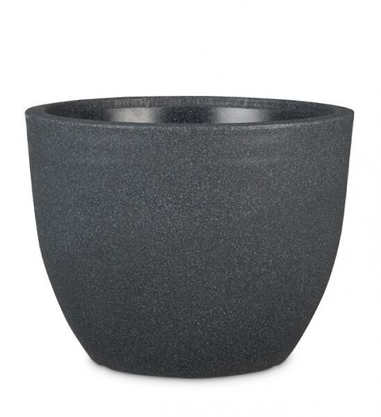 Pflanzk&uuml;bel LUGANO, d= 40 cm, Schwarz Granit,