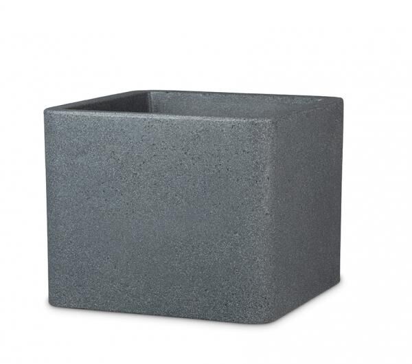 Pflanztopf COMO, 23 x 29 x 29 cm, Schwarz-Granit