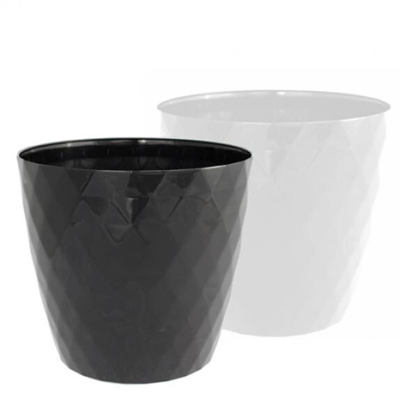 Pflanztopf VEGAS, d= 16 cm, H= 15 cm, Schwarz