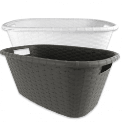 Wäschekorb Flechtoptik, ca. 35 L, 25 x 60 x 40 cm,