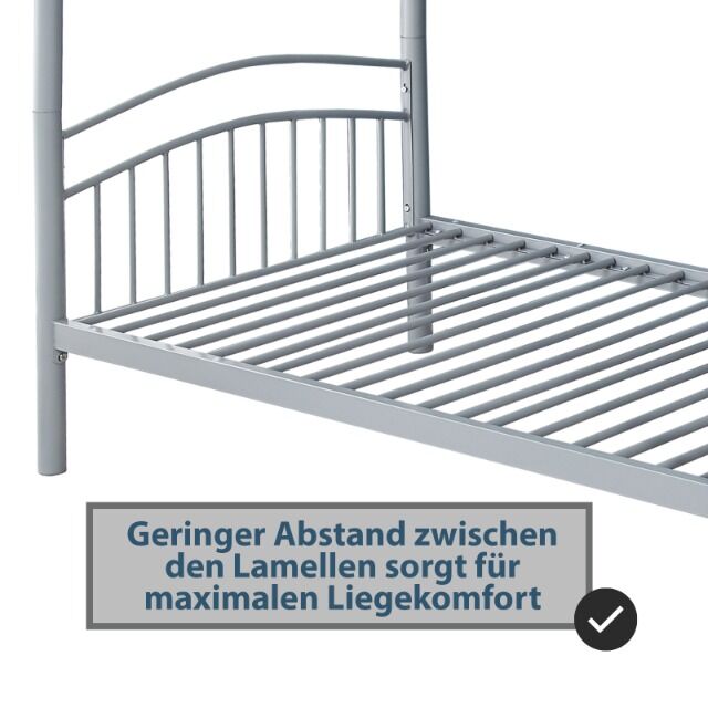 Metall Etagenbett Stockbett 190 x 90 cm - teilbar in zwei Einzelbetten