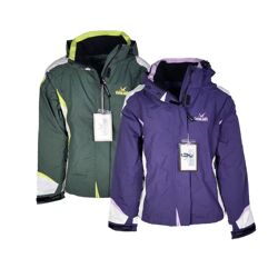Grüne und violette Greenlands-Regenjacken, Outdoor-Jacken für Damen