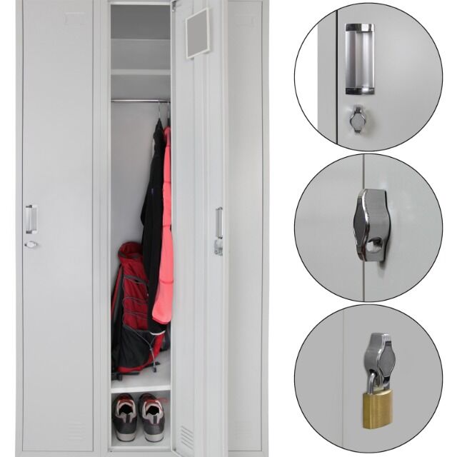 Dreifachspind, 3er Spind, dreitürig, 180 x 90 x 50 cm, perfekt für Unterkunft von Flüchtlingen