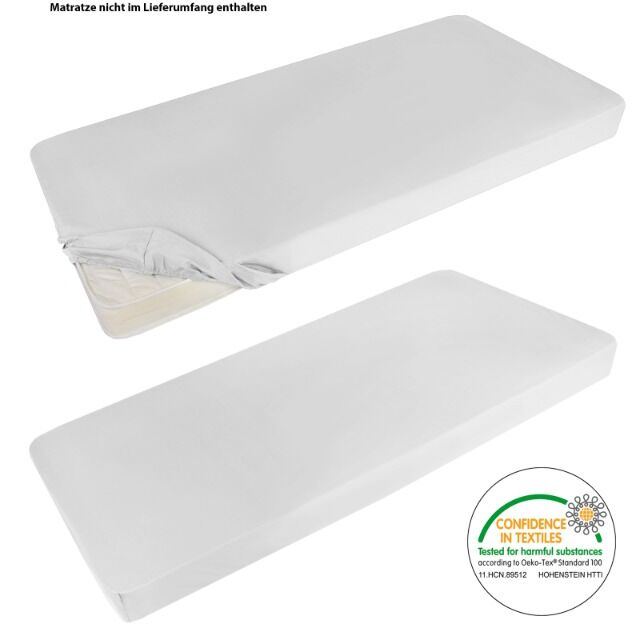 Jersey Spannbettlaken 90 x 200 cm für Matratzen bis ca. 25 cm Höhe