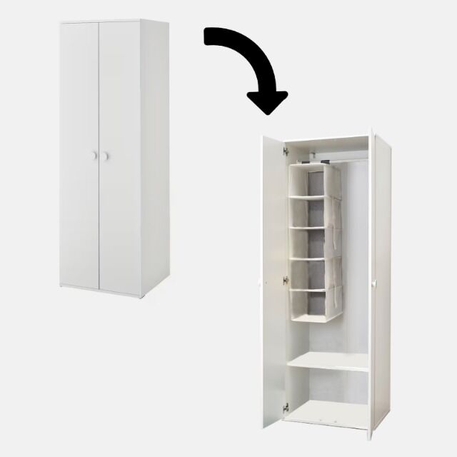 Kleiderschrank 60 x 51 x 178 cm mit Einhängeregal