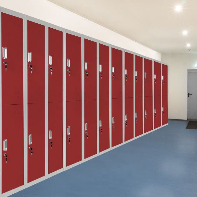 Schließfachspind dreireihig mit 6 Fächern, Spind, Schließfach, 180 x 90 x 50 cm, perfekt für Unterkünfte und Vereine