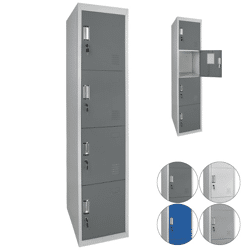 Locker locker, locker, 4 compartments, single row, 180 x 38 x 45 cm, perfect for accommodation, homes, clubs