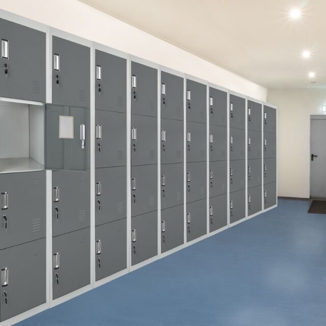 Schließfachspind, Schließfach, 4 Fächer, einreihig, 180 x 38 x 45 cm, perfekt für Unterkünfte, Heime, Vereine