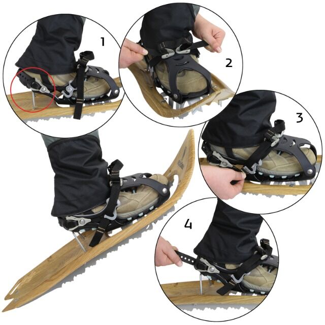 Schneeschuhe in Holzoptik * wahlweise mit Stöcken * inkl. Tragetasche * große Mengen * sofort lieferbar 