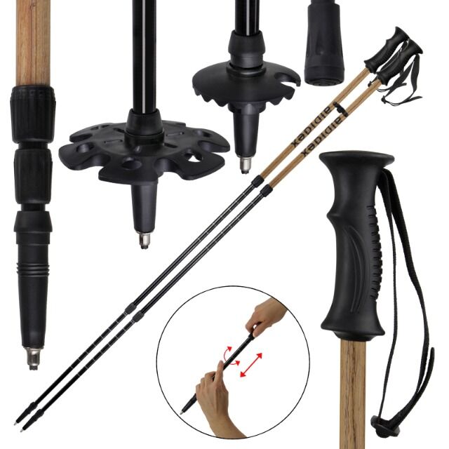 Schneeschuhe in Holzoptik * wahlweise mit Stöcken * inkl. Tragetasche * große Mengen * sofort lieferbar 