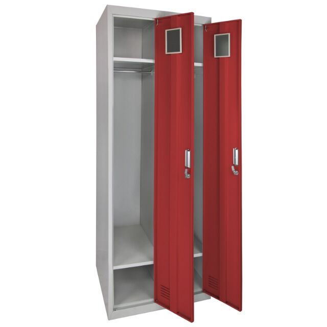 Spind aus Metall, Doppelspinde, zweitürig 180 x 60 x 50 cm, perfekt für Unterkunft von Flüchtlingen oder andere Unterkünfte