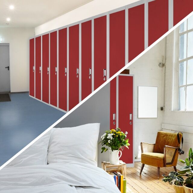 Spind aus Metall, Doppelspinde, zweitürig 180 x 60 x 50 cm, perfekt für Unterkunft von Flüchtlingen oder andere Unterkünfte