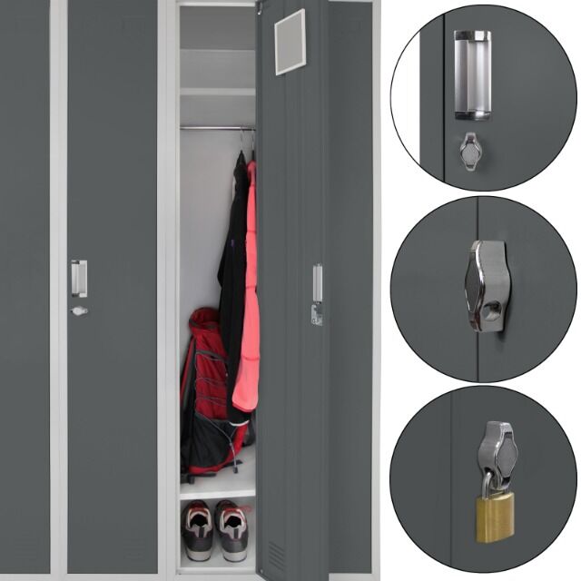 Vierfachspind. 4er Spind, viertürig, 180 x 120 x 50 cm, perfekt für Unterkunft von Flüchtlingen