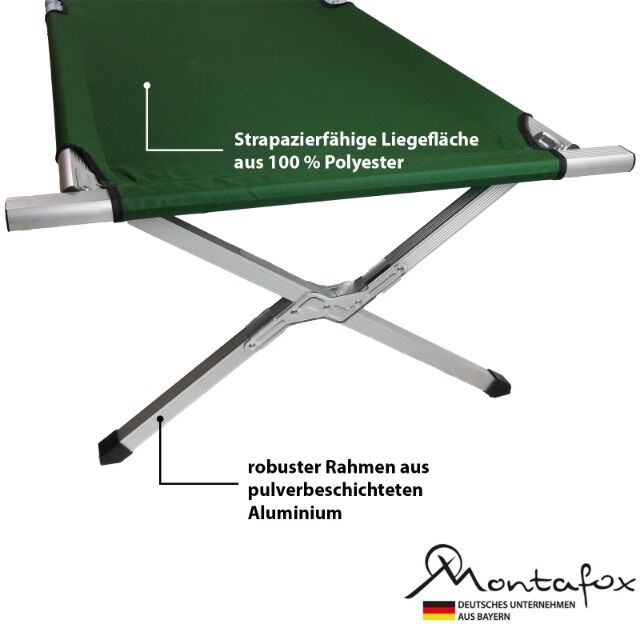Feldbett Alu XXL 210 x 72 x 45 cm bis 180 kg belastbar