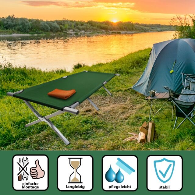 Feldbett Alu XXL 210 x 72 x 45 cm bis 180 kg belastbar