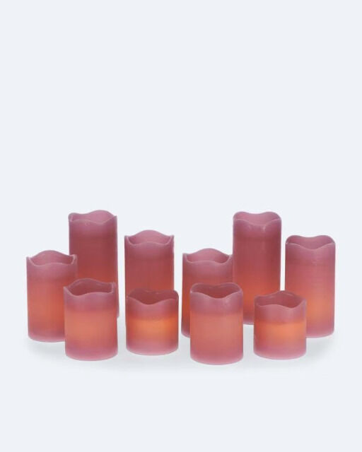 10 Stumpenkerzen mit Fernbedienung