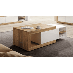 Couchtisch Auszug +push to open funktion +grifflos +hochglanz weiß